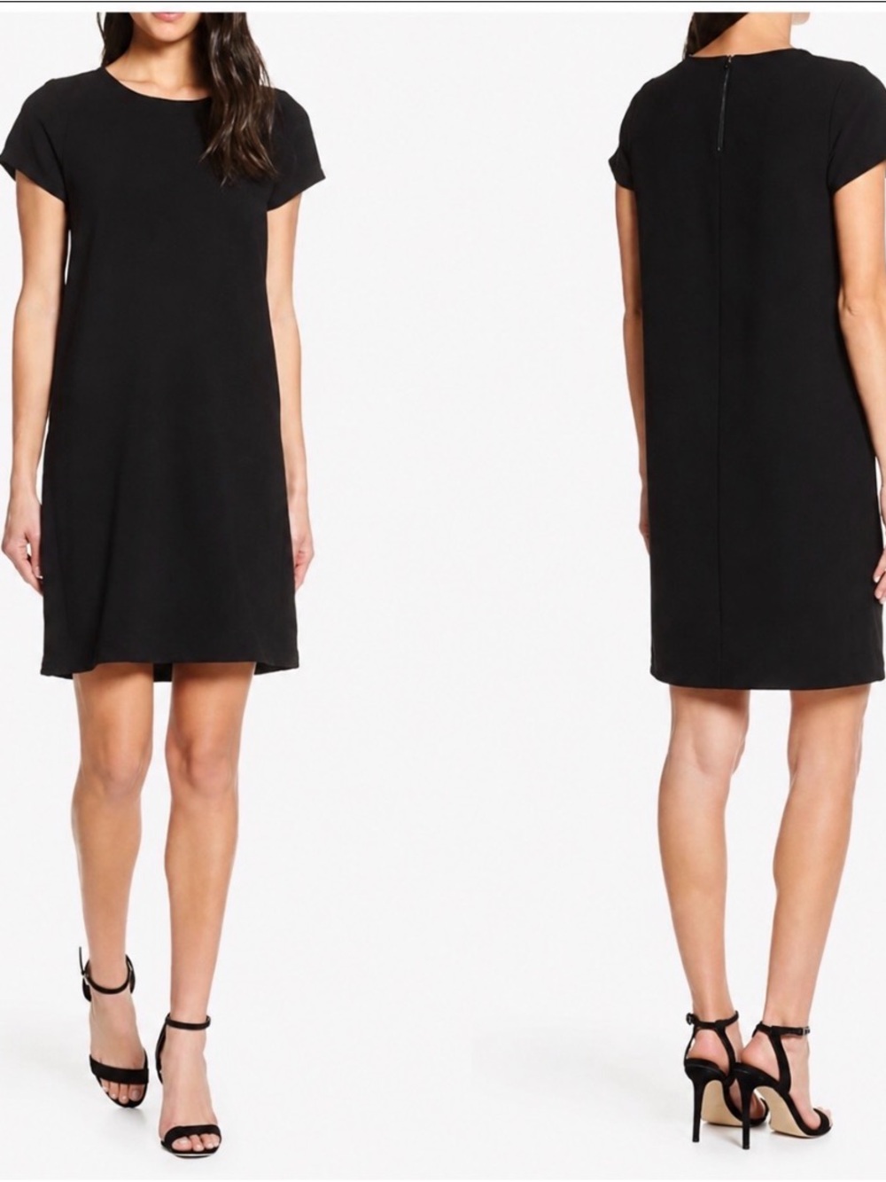 Chelsea28 Women’s Classic Black Short Sleeve Shift Dress Size Medium